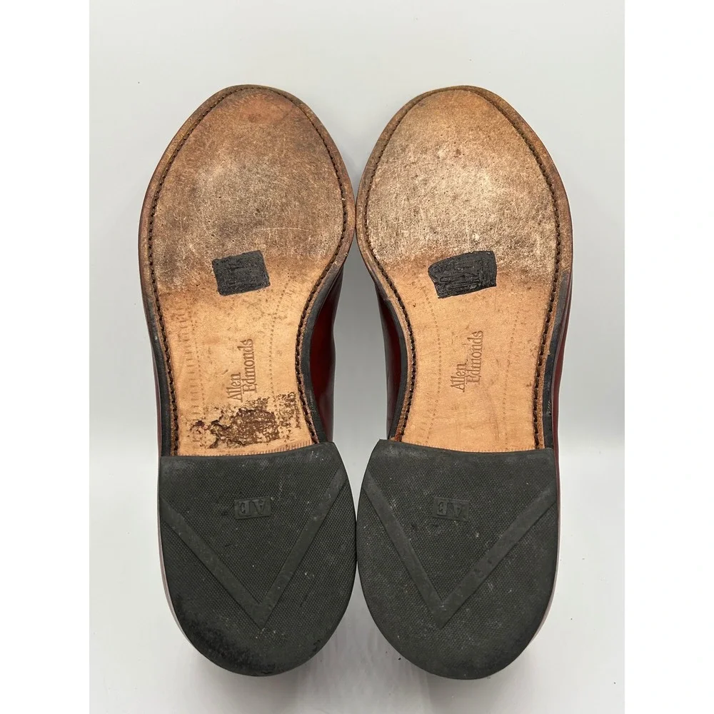 Allen Edmonds Delray Men Size 10D Chili Leather Split Toe Blucher Dress Shoes